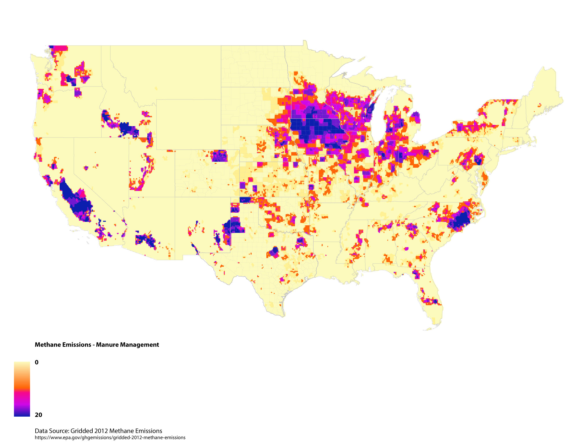 Methane emissions spatial analysis